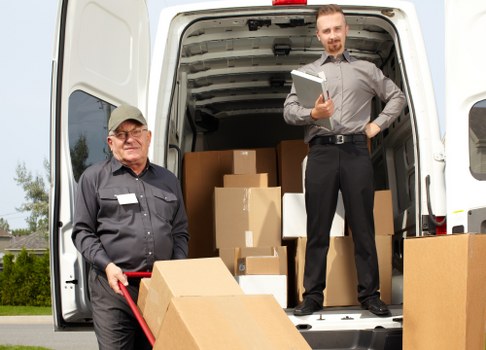 Packing boxes and moving supplies prepared for a Ruislip home move