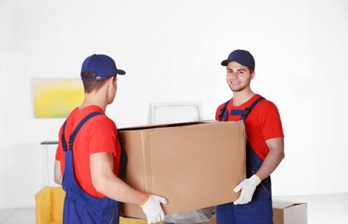 Removal team planning a house move in Ruislip with boxes and furniture