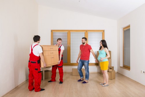 Careful loading of furniture during a local flat move