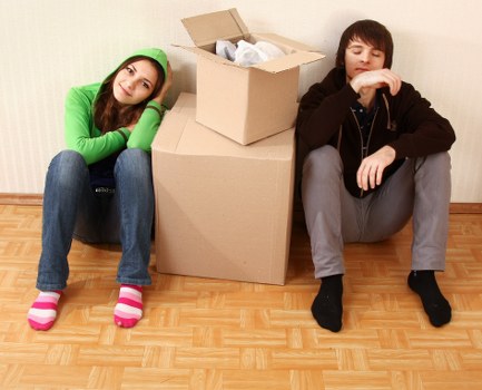 Boxes and furniture being moved for a student property in Ruislip