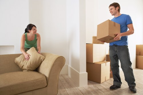IT equipment and office items loaded for transport