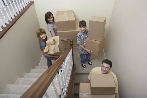 Professional removals team handling furniture in Ruislip